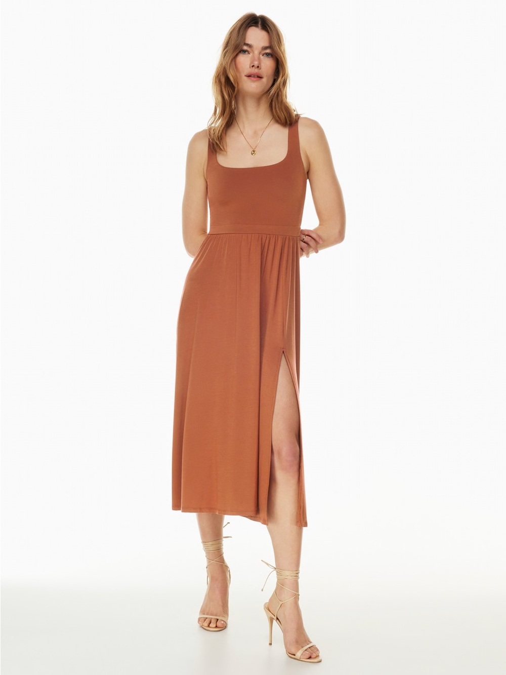 Aritzia Wilfred Market midi dress in Rust XXS